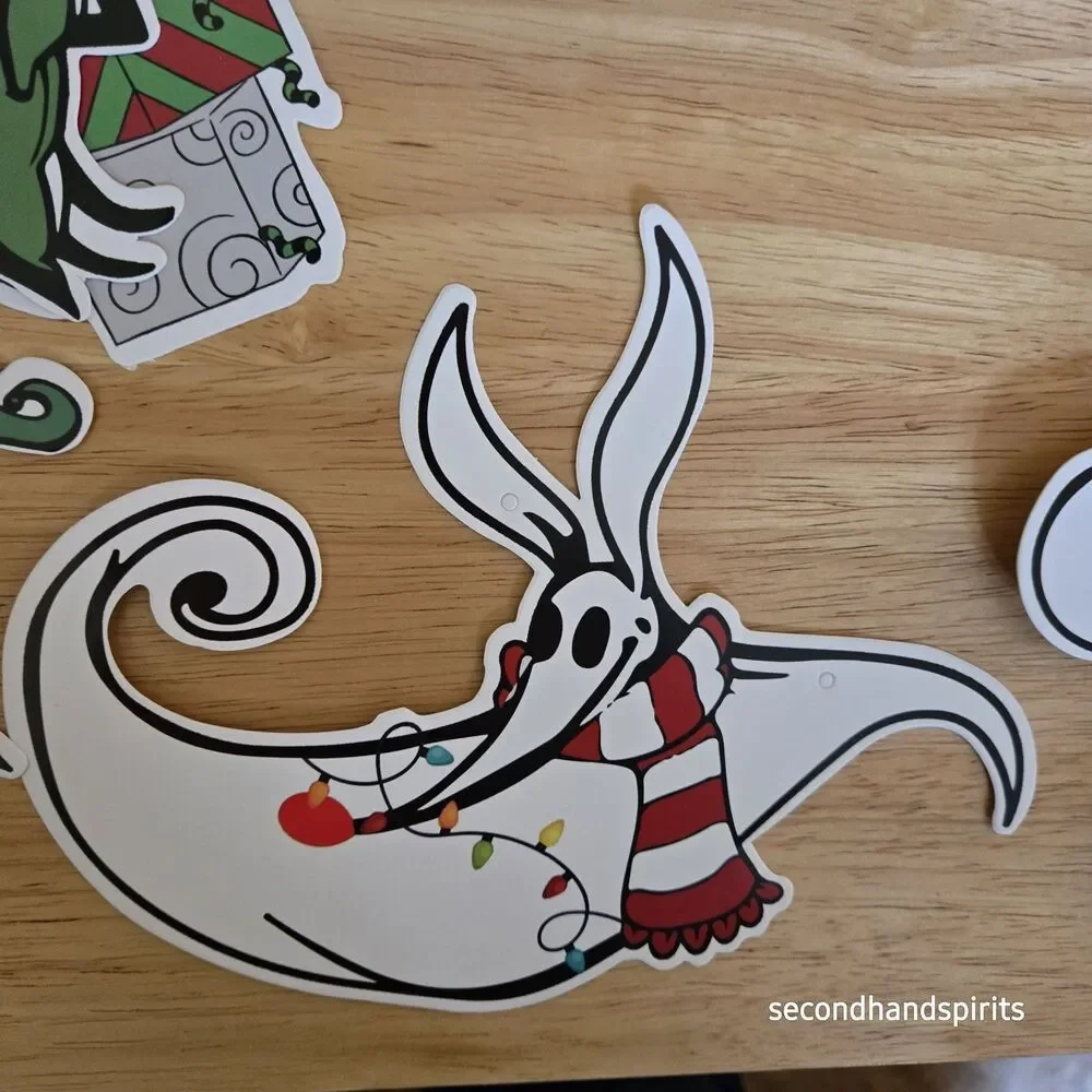 Nightmare Before Christmas DIY Banner Kit - Holiday Cardstock Cutouts & Raffia